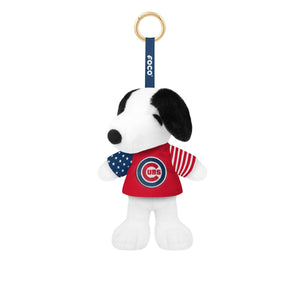 Chicago Cubs MLB Americana Plush Snoopy Peanuts Bag Charm Keychain