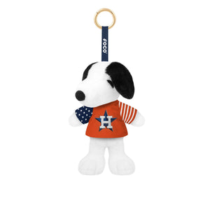 Houston Astros MLB Americana Plush Snoopy Peanuts Bag Charm Keychain
