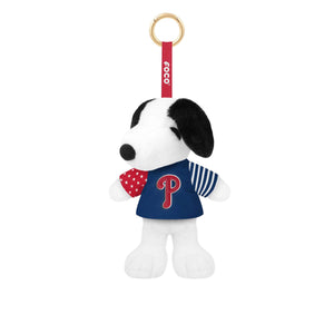 Philadelphia Phillies MLB Americana Plush Snoopy Peanuts Bag Charm Keychain