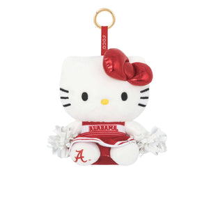 Alabama Crimson Tide NCAA Plush Hello Kitty® Cheerleader Bag Charm Keychain (PREORDER - SHIPS LATE OCTOBER)