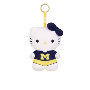 Michigan Wolverines NCAA Plush Hello Kitty® Bag Charm Keychain