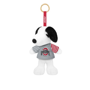 Ohio State Buckeyes NCAA Americana Plush Snoopy Peanuts Bag Charm Keychain