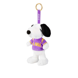 LSU Tigers NCAA Plush Snoopy Peanuts Bag Charm Keychain