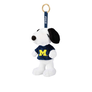 Michigan Wolverines NCAA Plush Snoopy Peanuts Bag Charm Keychain