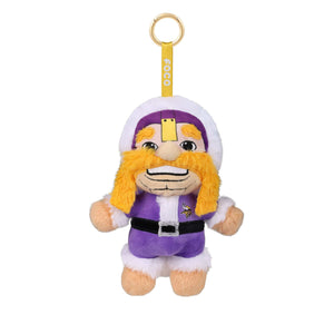 Minnesota Vikings NFL Plush Mascot Santa Bag Charm Keychain