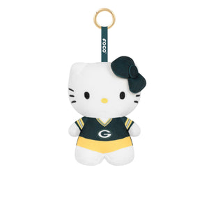 Green Bay Packers NFL Plush Hello Kitty® Bag Charm Keychain