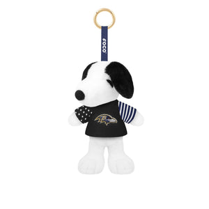 Baltimore Ravens NFL Americana Plush Snoopy Peanuts Bag Charm Keychain