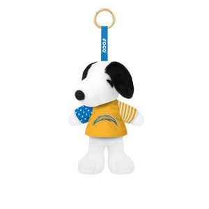 Los Angeles Chargers NFL Americana Plush Snoopy Peanuts Bag Charm Keychain