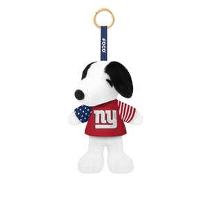 New York Giants NFL Americana Plush Snoopy Peanuts Bag Charm Keychain