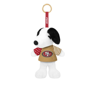 San Francisco 49ers NFL Americana Plush Snoopy Peanuts Bag Charm Keychain