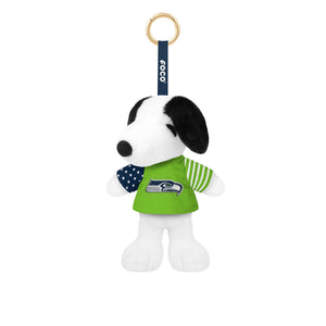 Seattle Seahawks NFL Americana Plush Snoopy Peanuts Bag Charm Keychain
