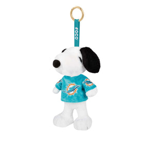 Miami Dolphins NFL Plush Snoopy Peanuts Bag Charm Keychain