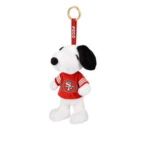San Francisco 49ers NFL Plush Snoopy Peanuts Bag Charm Keychain