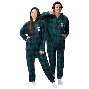 Michigan State Spartans NCAA Plaid One Piece Pajamas