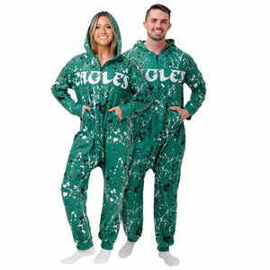 Philadelphia Eagles NFL Kelly Green Paint Splatter One Piece Pajamas