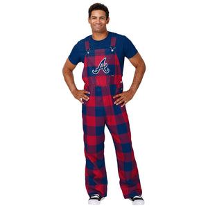 Atlanta Braves MLB Mens Plaid Bib Overalls