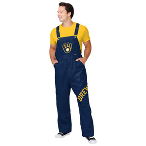 Milwaukee Brewers MLB Mens Big Logo Bib Overalls