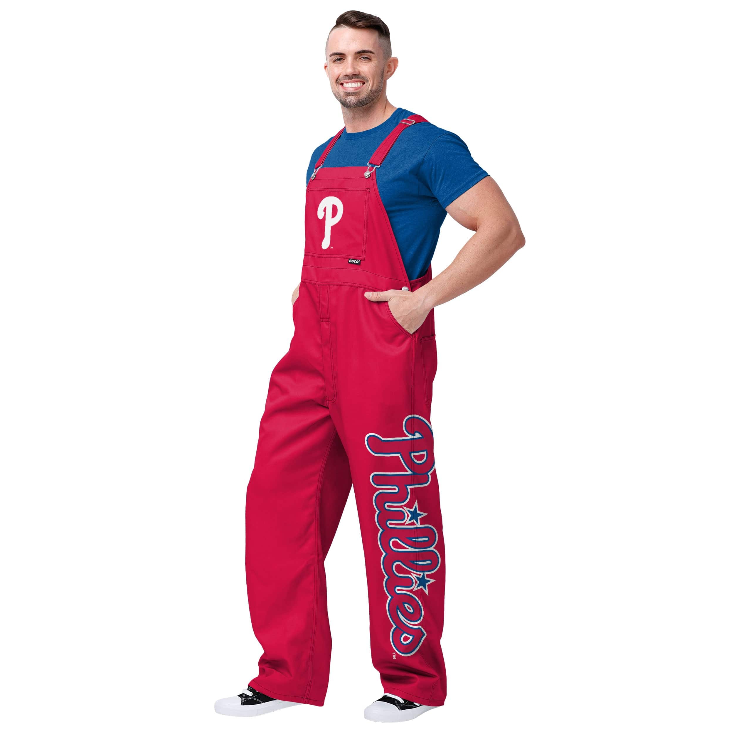 Philadelphia Phillies MLB Mens Big Logo Bib Overalls