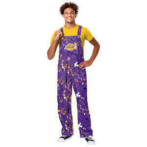 Los Angeles Lakers NBA Mens Paint Splatter Bib Overalls