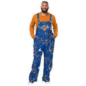 New York Knicks NBA Mens Paint Splatter Bib Overalls
