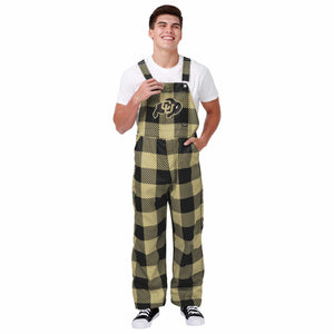 Colorado Buffaloes NCAA Mens Plaid Bib Overalls