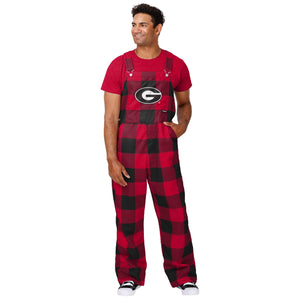 Georgia Bulldogs NCAA Mens Plaid Bib Overalls