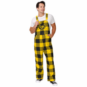 Iowa Hawkeyes NCAA Mens Plaid Bib Overalls