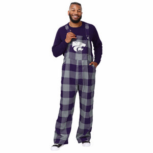 Kansas State Wildcats NCAA Mens Plaid Bib Overalls