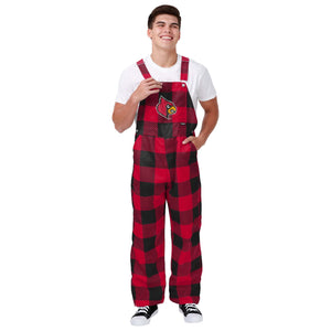 Louisville Cardinals NCAA Mens Plaid Bib Overalls