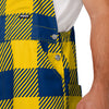 Michigan Wolverines NCAA Mens Plaid Bib Overalls