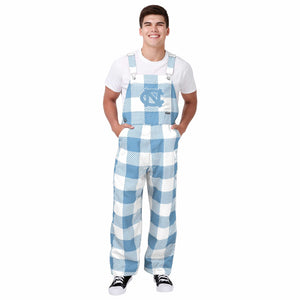 North Carolina Tar Heels NCAA Mens Plaid Bib Overalls