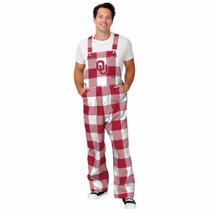 Oklahoma Sooners NCAA Mens Plaid Bib Overalls