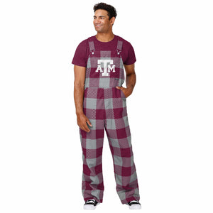 Texas A&M Aggies NCAA Mens Plaid Bib Overalls