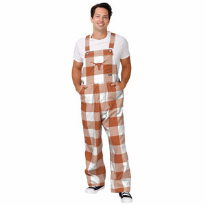 Texas Longhorns NCAA Mens Plaid Bib Overalls
