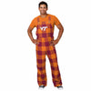 Virginia Tech Hokies NCAA Mens Plaid Bib Overalls