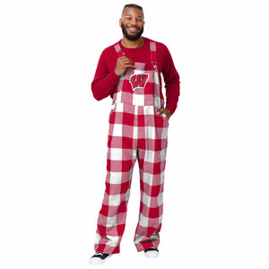 Wisconsin Badgers NCAA Mens Plaid Bib Overalls