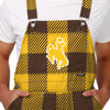 Wyoming Cowboys NCAA Mens Plaid Bib Overalls