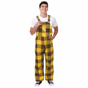 Wyoming Cowboys NCAA Mens Plaid Bib Overalls