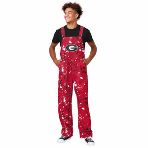 Georgia Bulldogs NCAA Mens Paint Splatter Bib Overalls