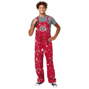 Ohio State Buckeyes NCAA Mens Paint Splatter Bib Overalls