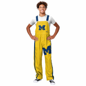 Michigan Wolverines NCAA Mens Team Stripe Bib Overalls