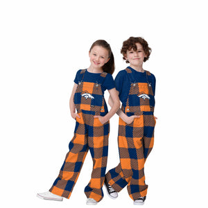 Denver Broncos NFL Youth Plaid Bib Overalls