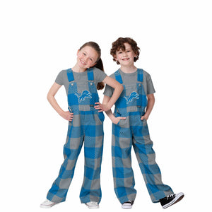 Detroit Lions NFL Youth Plaid Bib Overalls