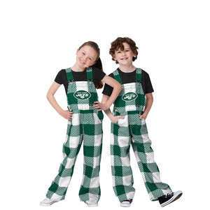 New York Jets NFL Youth Plaid Bib Overalls
