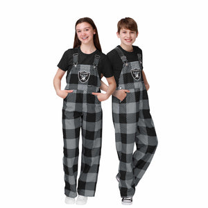 Las Vegas Raiders NFL Youth Plaid Bib Overalls