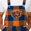 Chicago Bears NFL Mens Plaid Bib Overalls