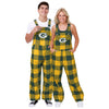 Green Bay Packers NFL Mens Plaid Bib Overalls