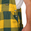 Green Bay Packers NFL Mens Plaid Bib Overalls