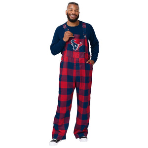 Houston Texans NFL Mens Plaid Bib Overalls