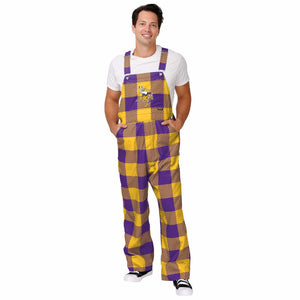 Minnesota Vikings NFL Mens Plaid Bib Overalls